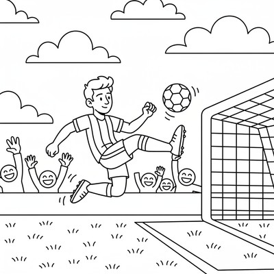 Messi skjuter på volley i luften