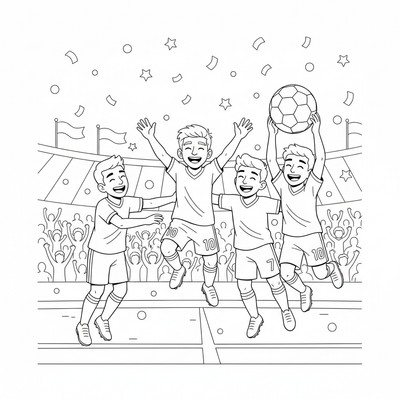 Messi firar tillsammans med lagkamrater