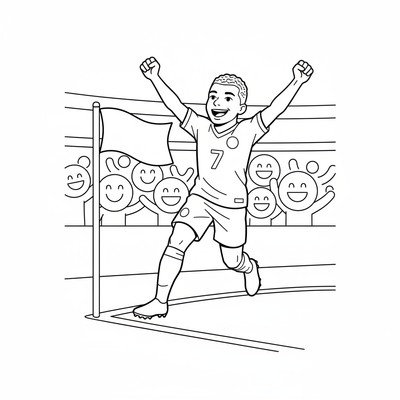 Mbappé jublar vid hörnflaggan