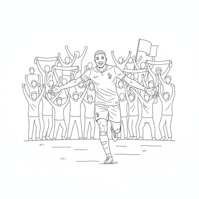 Mbappé springer mot publiken med leende