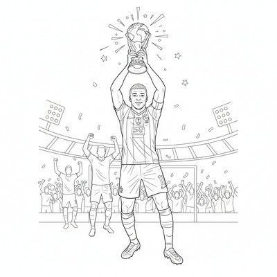 Mbappé poserar med landslagspokal