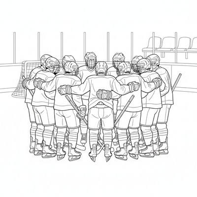 Ishockeylag står i klunga före match