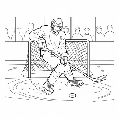 Ishockeyspelare gör piruett med puck