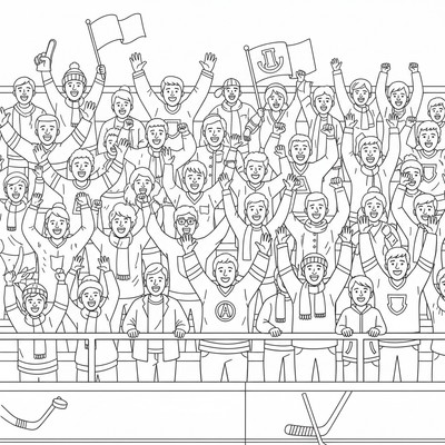 Ishockeypublik jublar på läktaren