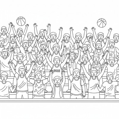 Basketpublik jublar på läktaren