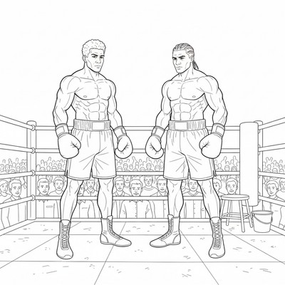 Boxare står i ringen före match