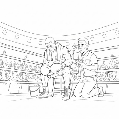 Boxare sitter i hörnan mellan ronder