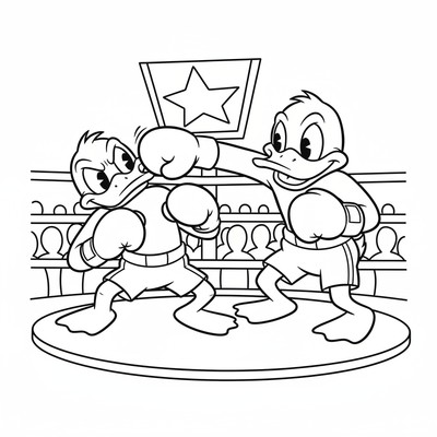 Boxare duckar undan ett slag