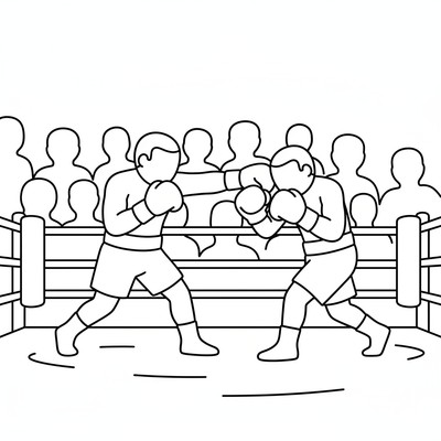 Boxare gör en kombination av slag