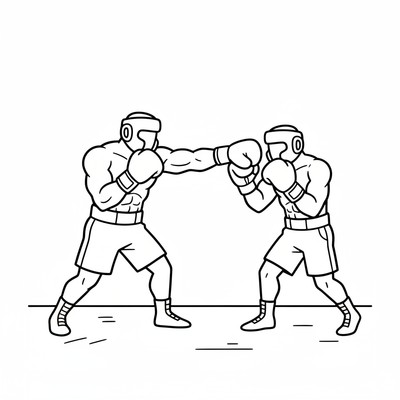 Boxare tränar med sparringpartner