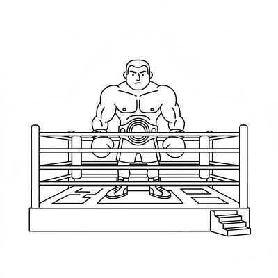 Boxare står i ringen med bälte