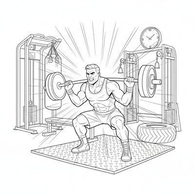 Boxare tränar styrka i gym