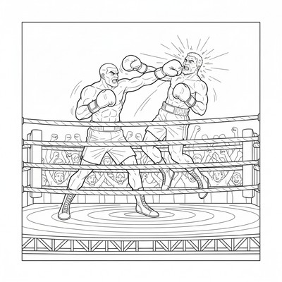 Boxare slår uppercut i ringen