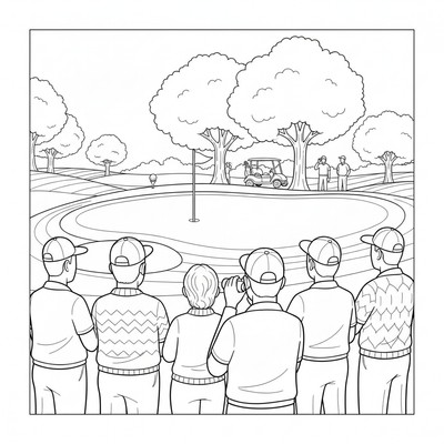 Golfpublik tittar i tystnad