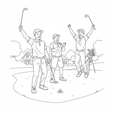 Golfspelare firar efter en putt