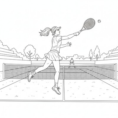 Tennisspelare returnerar med backhand