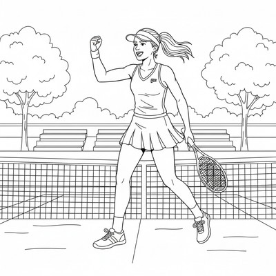 Tennisspelare firar poäng med näven