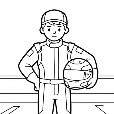 Formula 1 förare står med hjälmen i handen