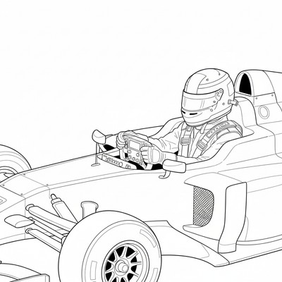 Formula 1 förare sitter i bilen redo