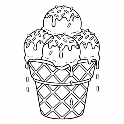 Glass serveras i en våffla med strössel