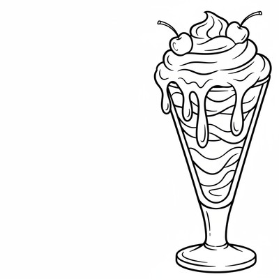 Glass med chokladsås och grädde