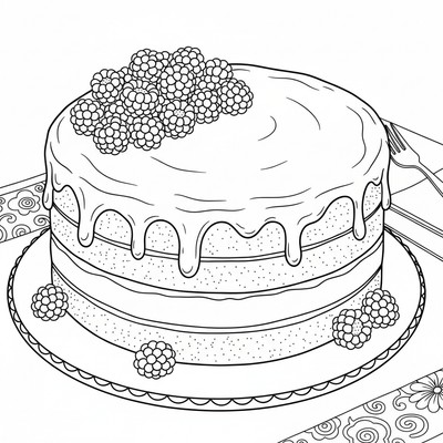 Tårta med chokladglasyr och hallon