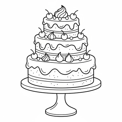 Tårta med flera våningar och glasyr