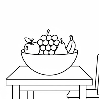 Frukt serveras i en skål på bordet