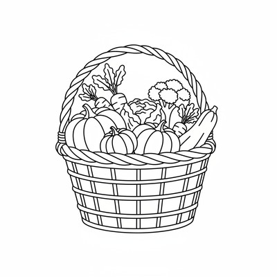 Grönsaker ligger i en korg