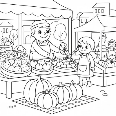 Grönsaker säljs på bondemarknad