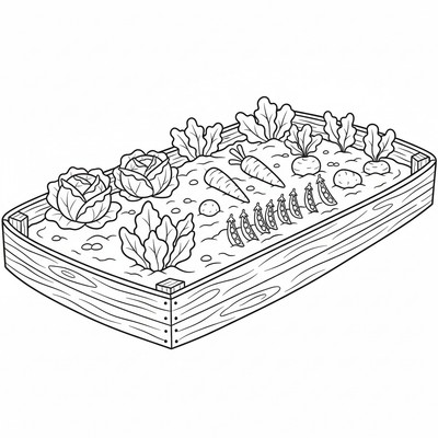 Grönsaker växer i en trädgårdsbädd