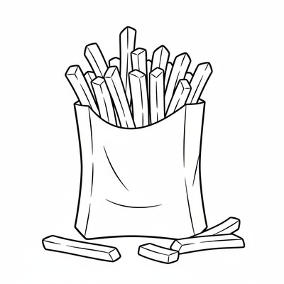 Snabbmat pommes i papperspåse