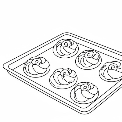 Bakat bullar står på en plåt