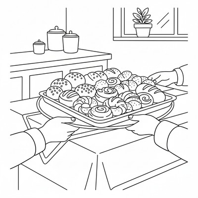 Bakat paj serveras på fat