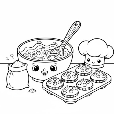 Bakat muffins med blåbär