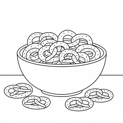 Snacks saltkringlor i skål