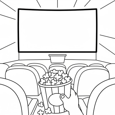 Snacks popcorn i en biosalong