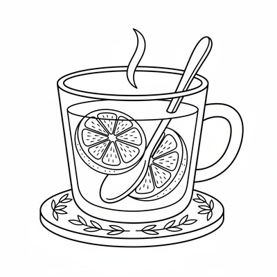 Dryck te i glas med citron