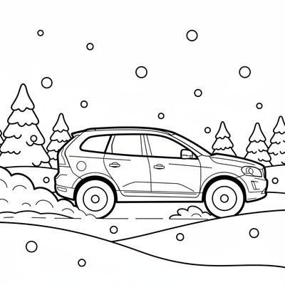Volvo XC60 kör i snölandskap
