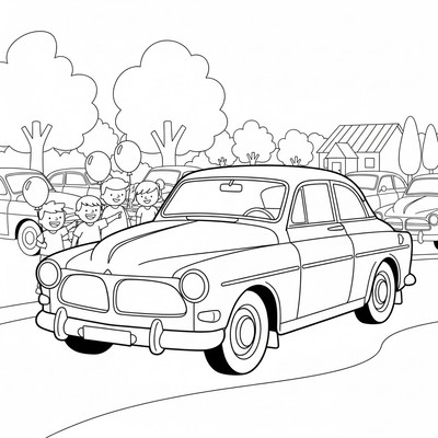 Volvo Amazon glänser vid en bilträff