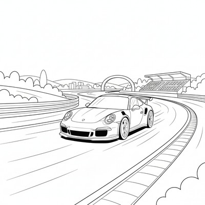 Porsche kör på en racerbana