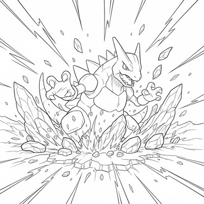 Groudon väcker marken i en jordbävning