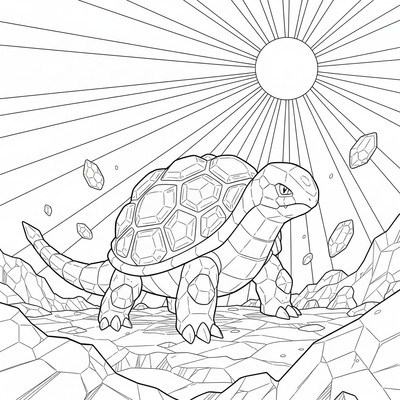 Terapagos glänser som en kristall under solen