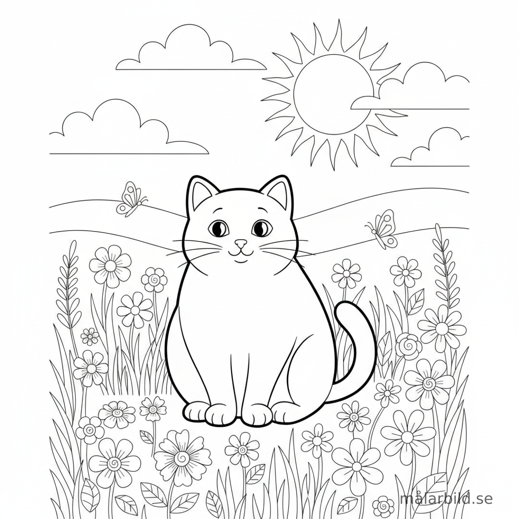 katt på äng
