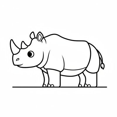 Noshörning som står i profil