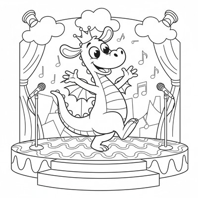 Bolibompa-draken dansar på scen