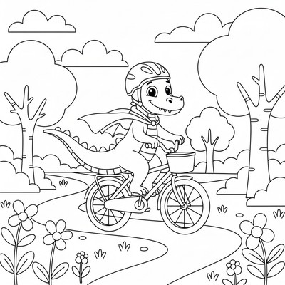 Bolibompa-draken cyklar genom parken