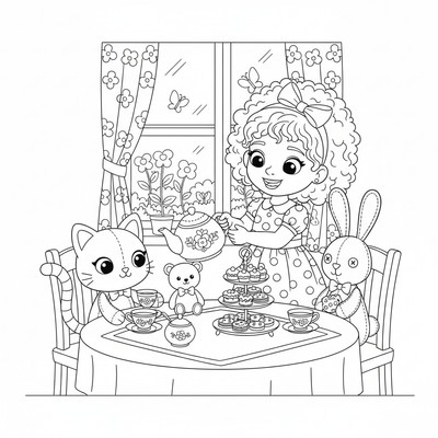 Gabby bjuder dockorna på teparty