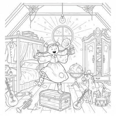 Pippi Långstrump sjunger på vinden