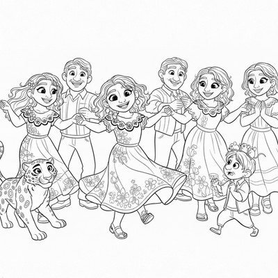 Encanto familjen dansar tillsammans